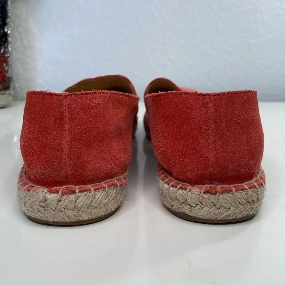 Talbots Izzy‎ Scalloped Suede Chic Red Espadrilles Size 9